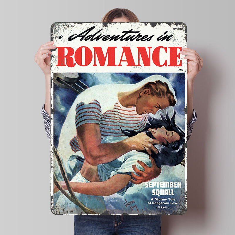 Retro Gaming At Home - AVONTUREN IN ROMANTIEK Tinplate Poster Aangepaste
