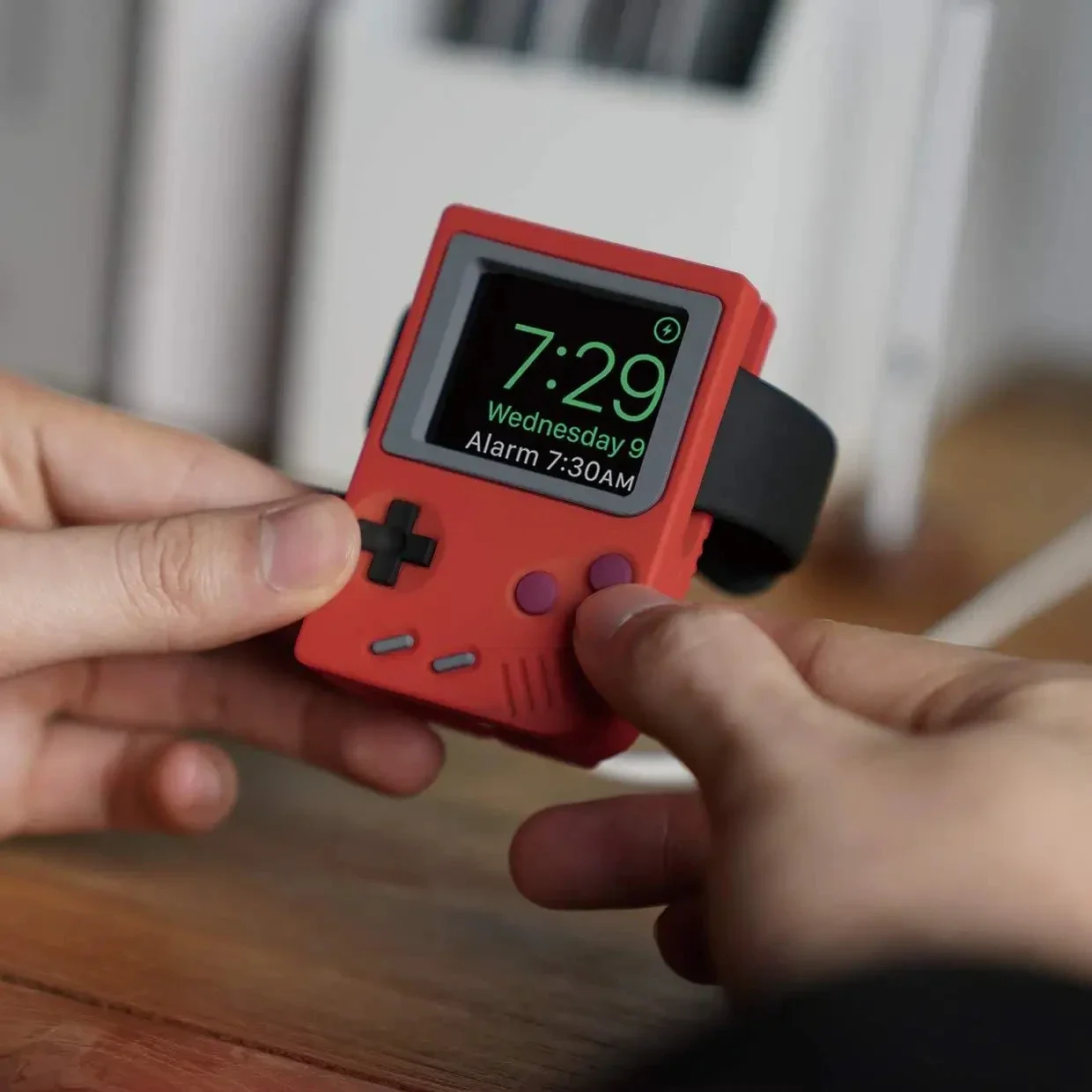 Retro Gaming Desk - Siliconen houder voor Apple Watch oplader,