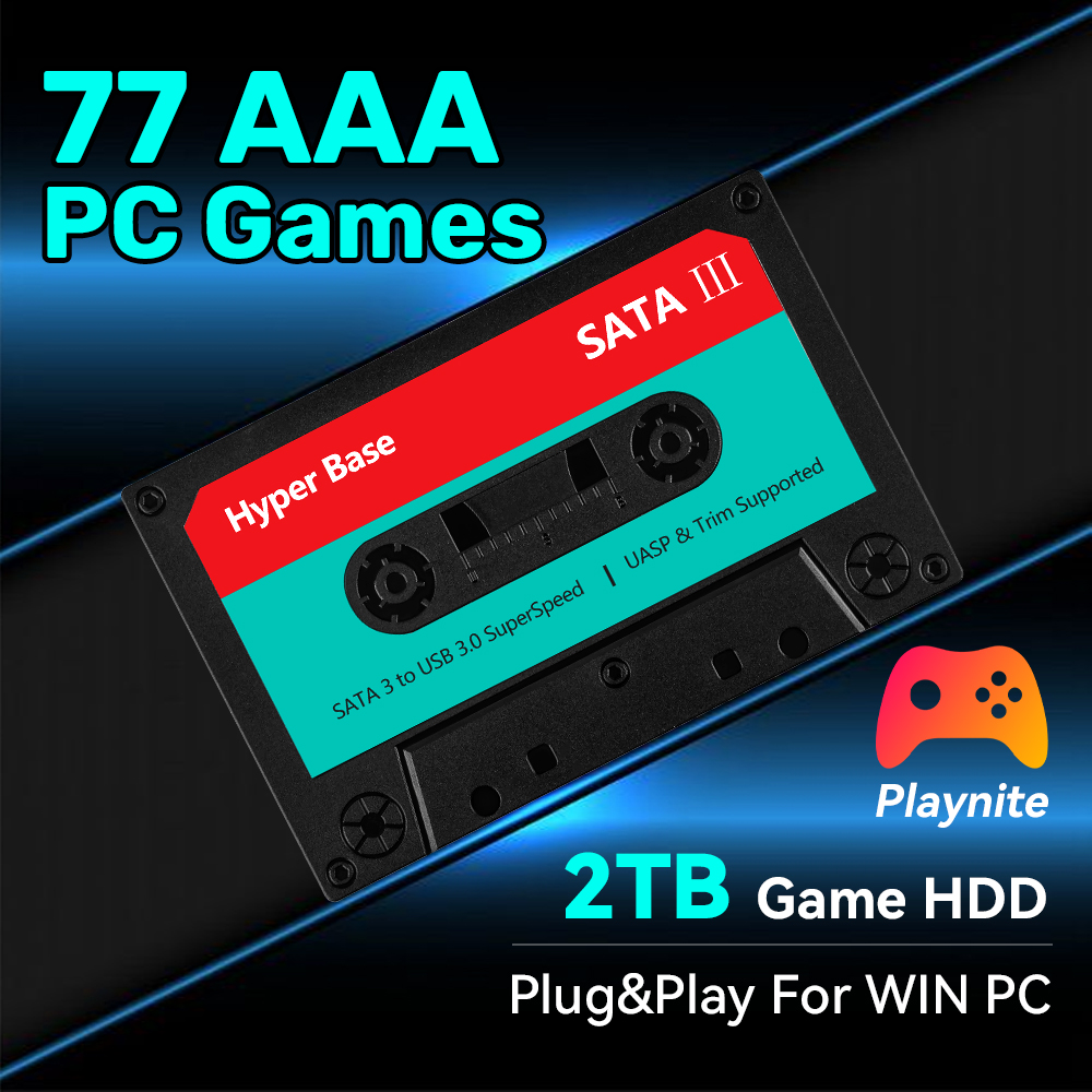 Retro Gaming Hard Drive - 2TB Game Harde Schijf met 77