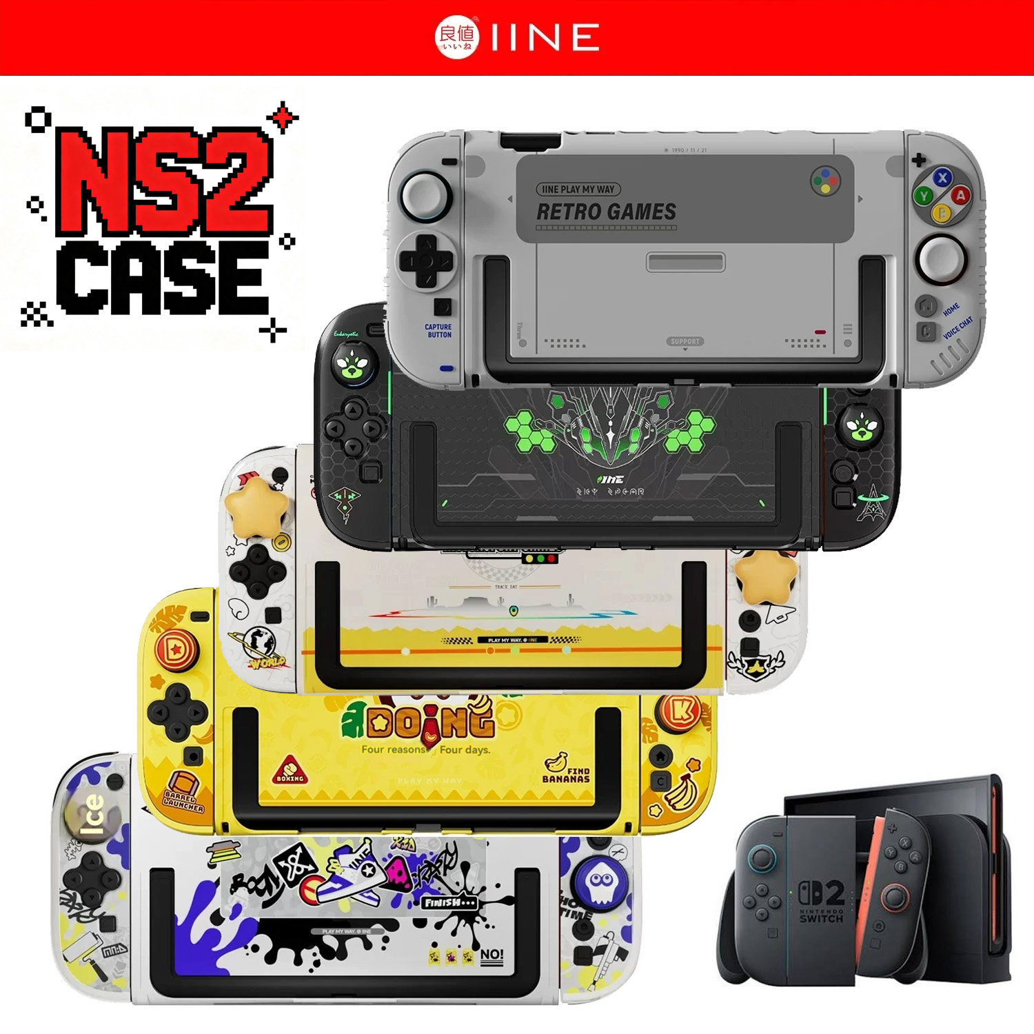 Retro Gaming Console - IINE Retro Case Switch 2 Beschermhoes
