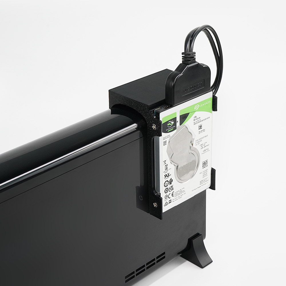 Retro Gaming Hard Drive - Zwarte 3D-geprinte HDD-harde schijfstandaard Wandmontage ontwerpbeugel