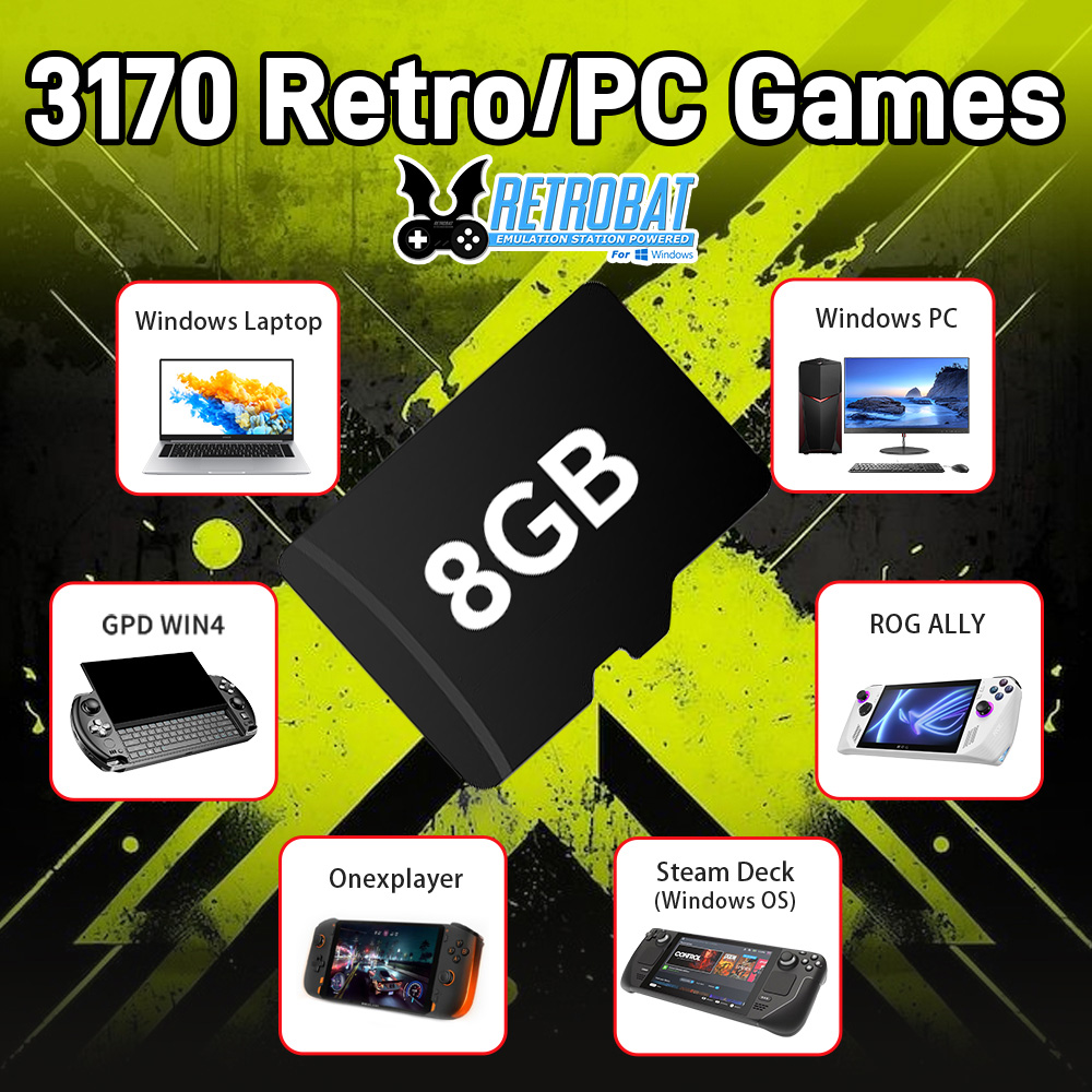 Retro Gaming Space - 8 GB Game TF-kaart met 3170