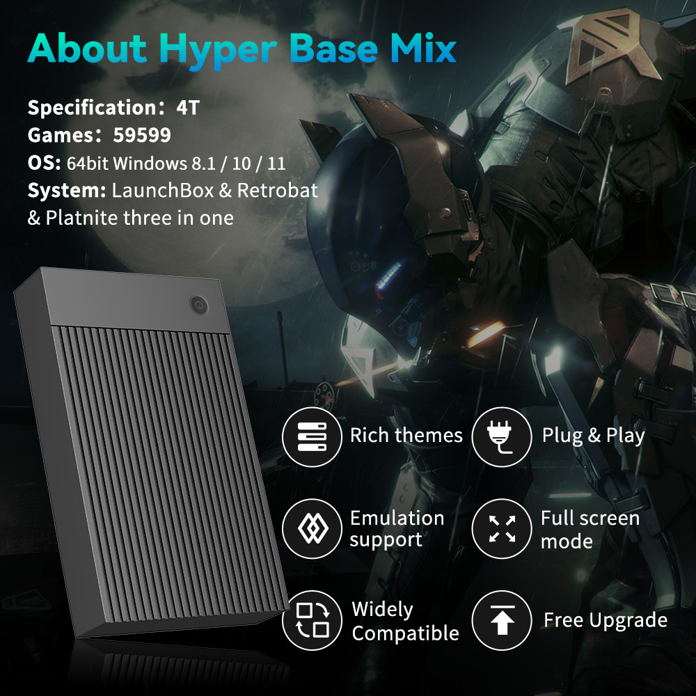 Hyper Base Mix 4TB Game Consol - Retro Gaming Hard Drive recensie en prijs