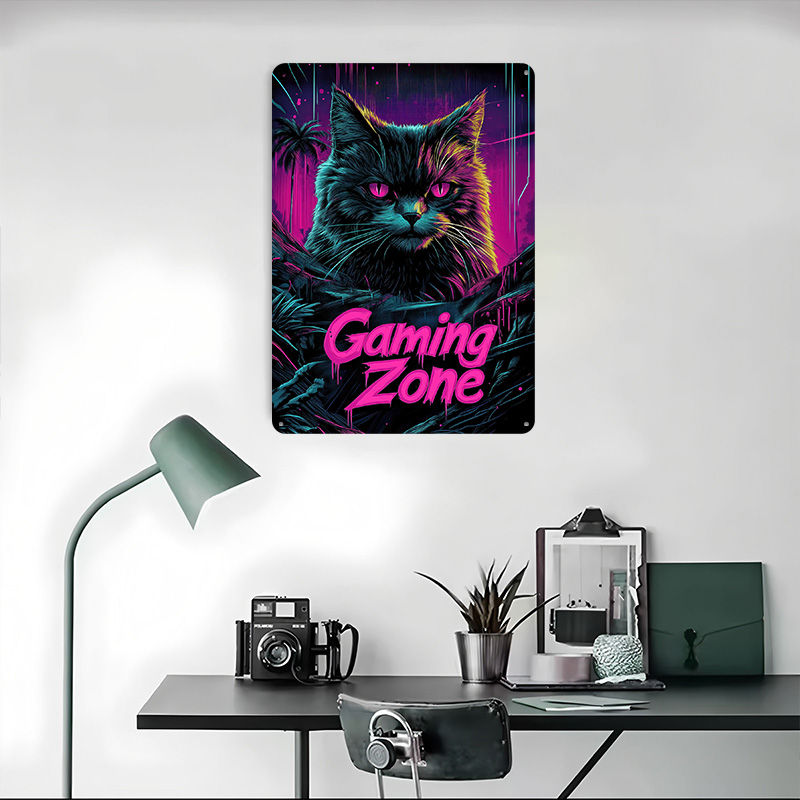 Gaming Cat Metalen Poster Aang - Retro Gaming At Home recensie en prijs