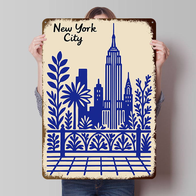 New York City Blauwe Poster Ge - Retro Gaming At Home recensie en prijs